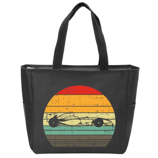 Formula Race Car Sunset Retro Driver Racing Fans Zip Tote Bag