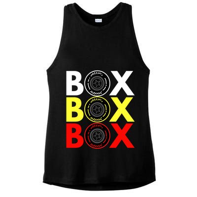 Formula Racing Car Box Box Box Radio Call To PitBox Car Race Ladies PosiCharge Tri-Blend Wicking Tank