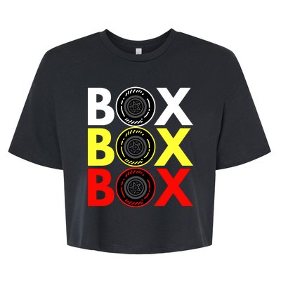 Formula Racing Car Box Box Box Radio Call To PitBox Car Race Bella+Canvas Jersey Crop Tee