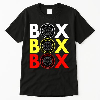 Formula Racing Car Box Box Box Radio Call To PitBox Car Race Tall T-Shirt