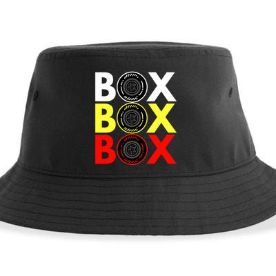 Formula Racing Car Box Box Box Radio Call To PitBox Car Race Sustainable Bucket Hat