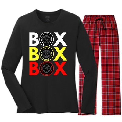 Formula Racing Car Box Box Box Radio Call To PitBox Car Race Women's Long Sleeve Flannel Pajama Set 