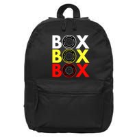Formula Racing Car Box Box Box Radio Call To PitBox Car Race 16 in Basic Backpack