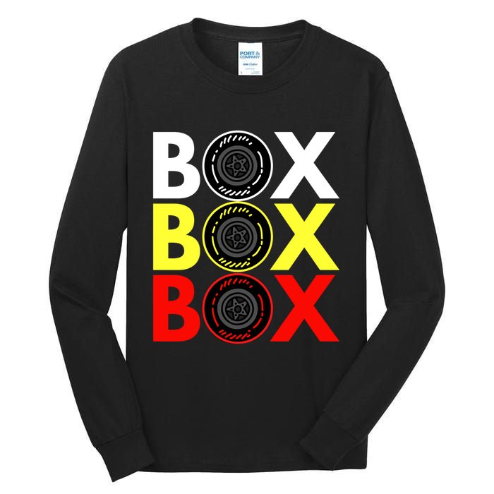 Formula Racing Car Box Box Box Radio Call To PitBox Car Race Tall Long Sleeve T-Shirt