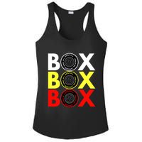 Formula Racing Car Box Box Box Radio Call To PitBox Car Race Ladies PosiCharge Competitor Racerback Tank