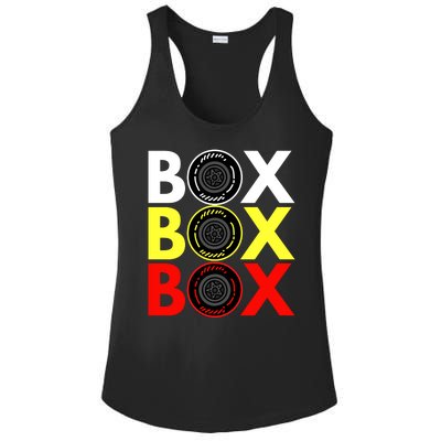 Formula Racing Car Box Box Box Radio Call To PitBox Car Race Ladies PosiCharge Competitor Racerback Tank