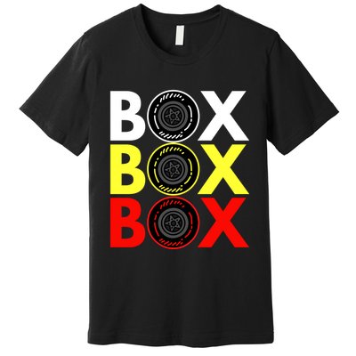 Formula Racing Car Box Box Box Radio Call To PitBox Car Race Premium T-Shirt