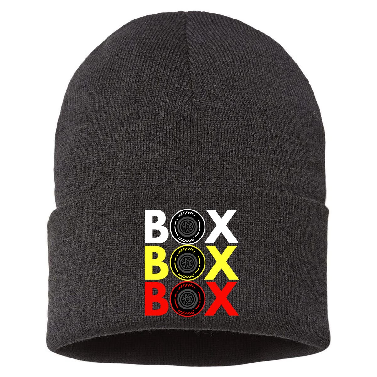 Formula Racing Car Box Box Box Radio Call To PitBox Car Race Sustainable Knit Beanie
