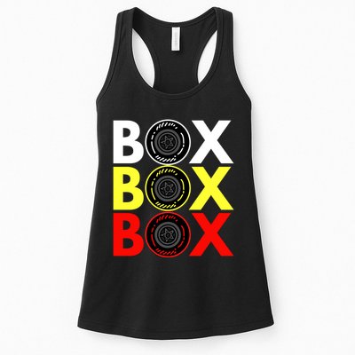 Formula Racing Car Box Box Box Radio Call To PitBox Car Race Womens Tank Top
