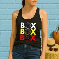 Formula Racing Car Box Box Box Radio Call To PitBox Car Race Womens Tank Top