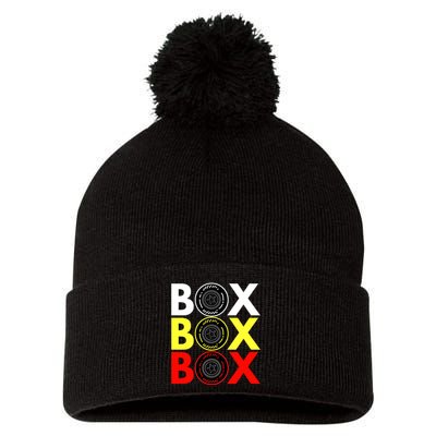 Formula Racing Car Box Box Box Radio Call To PitBox Car Race Pom Pom 12in Knit Beanie