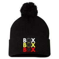 Formula Racing Car Box Box Box Radio Call To PitBox Car Race Pom Pom 12in Knit Beanie