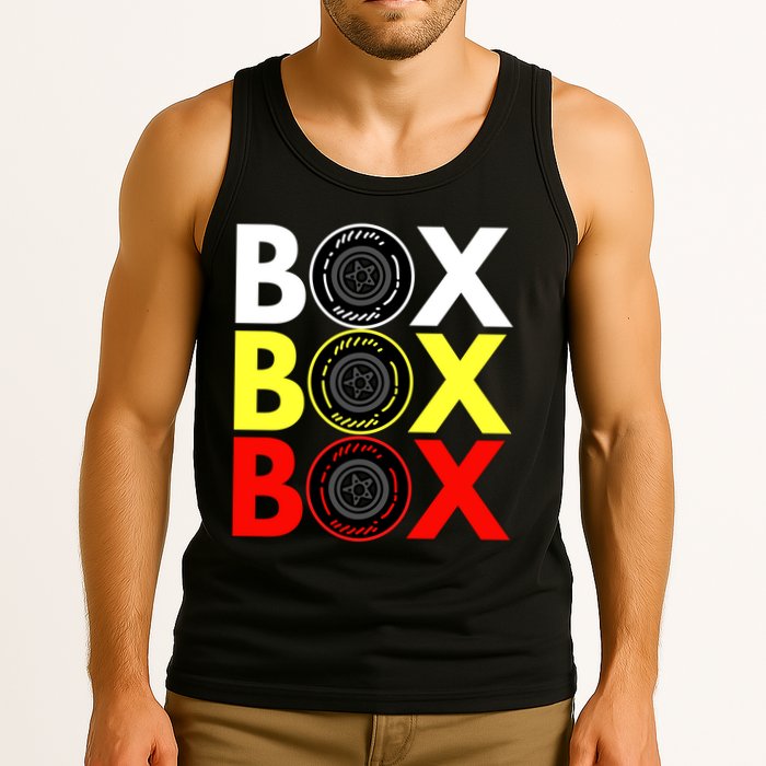 Formula Racing Car Box Box Box Radio Call To PitBox Car Race Tank Top