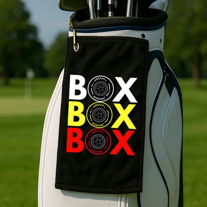 Formula Racing Car Box Box Box Radio Call To PitBox Car Race Golf Towel
