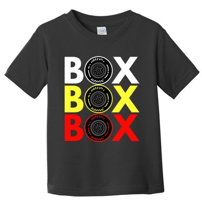 Formula Racing Car Box Box Box Radio Call To PitBox Car Race Toddler T-Shirt