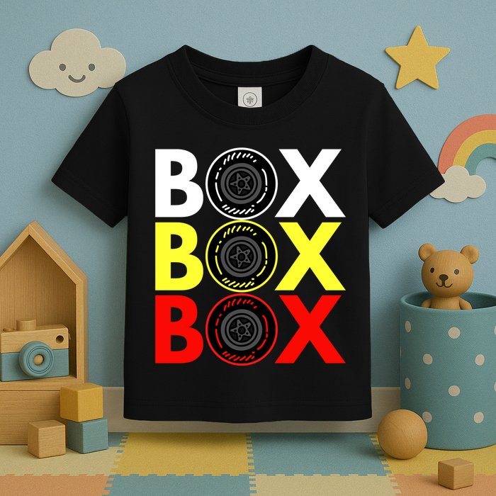 Formula Racing Car Box Box Box Radio Call To PitBox Car Race Toddler T-Shirt