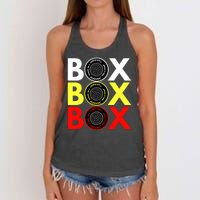 Formula Racing Car Box Box Box Radio Call To PitBox Car Race Women's Knotted Racerback Tank