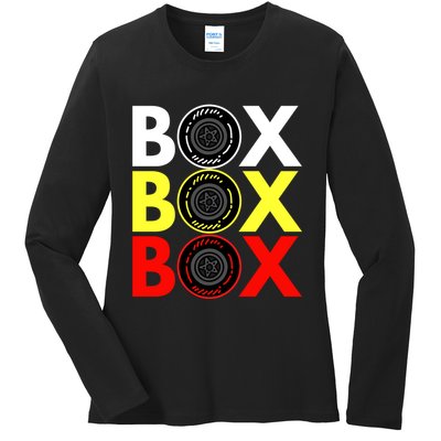Formula Racing Car Box Box Box Radio Call To PitBox Car Race Ladies Long Sleeve Shirt