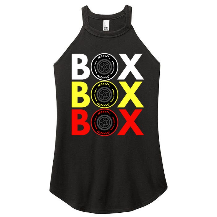 Formula Racing Car Box Box Box Radio Call To PitBox Car Race Women's Perfect Tri Rocker Tank