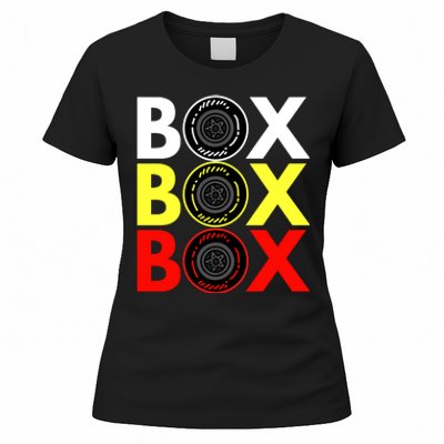 Formula Racing Car Box Box Box Radio Call To PitBox Car Race Women's T-Shirt