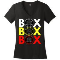 Formula Racing Car Box Box Box Radio Call To PitBox Car Race Women's V-Neck T-Shirt