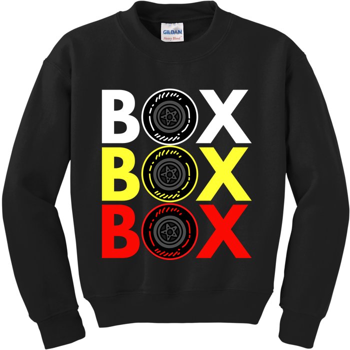 Formula Racing Car Box Box Box Radio Call To PitBox Car Race Kids Sweatshirt