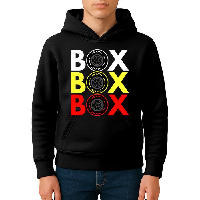 Formula Racing Car Box Box Box Radio Call To PitBox Car Race Kids Hoodie