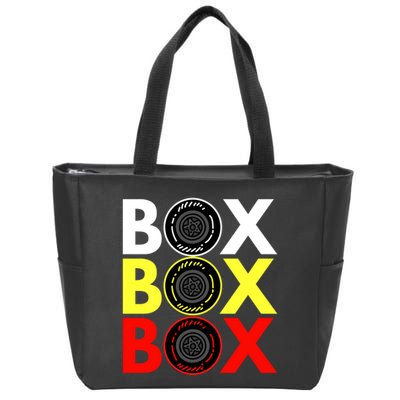 Formula Racing Car Box Box Box Radio Call To PitBox Car Race Zip Tote Bag