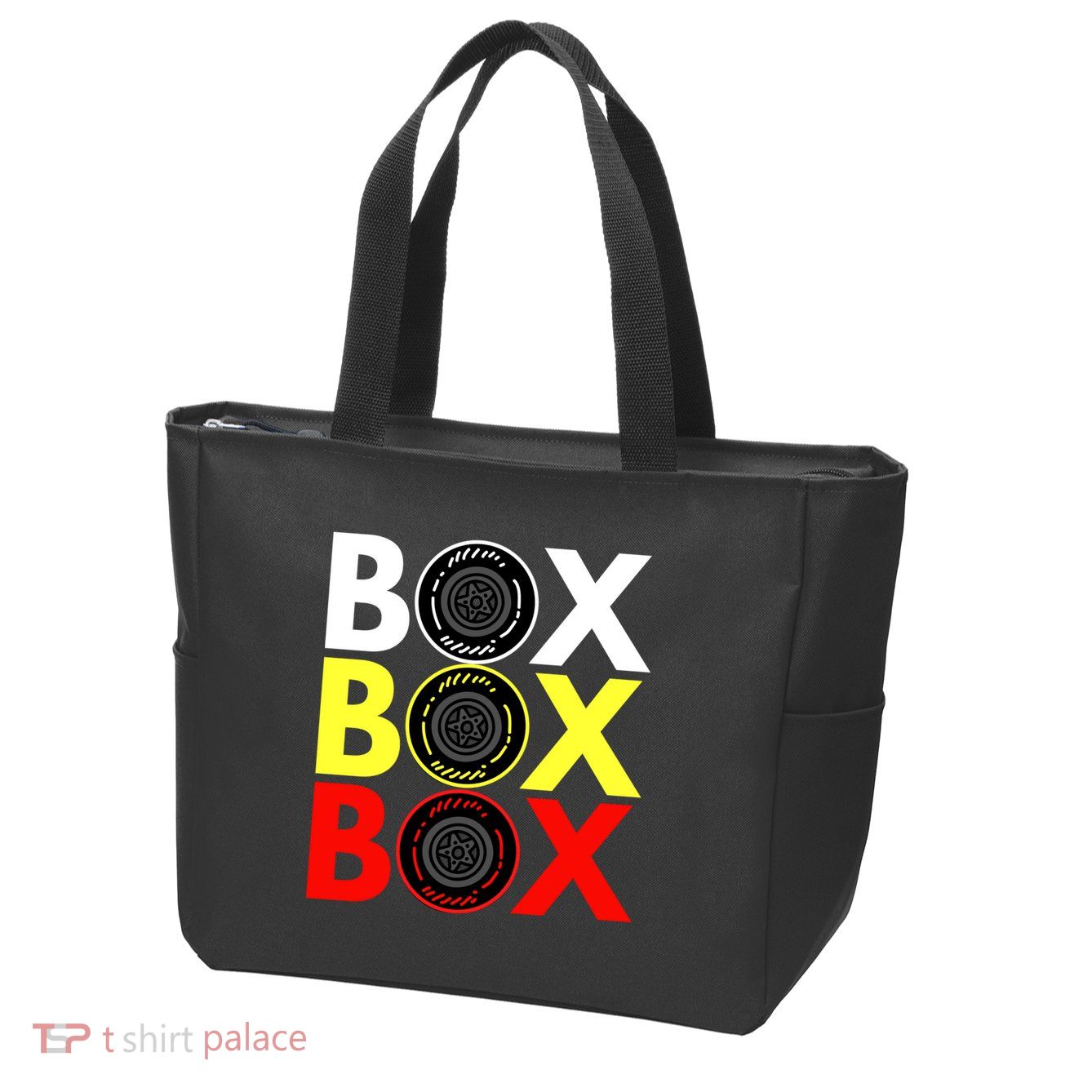 Formula Racing Car Box Box Box Radio Call To PitBox Car Race Zip Tote Bag