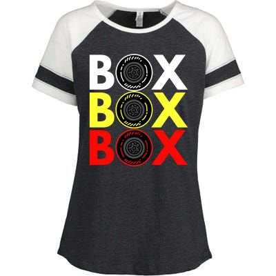 Formula Racing Car Box Box Box Radio Call To PitBox Car Race Enza Ladies Jersey Colorblock Tee