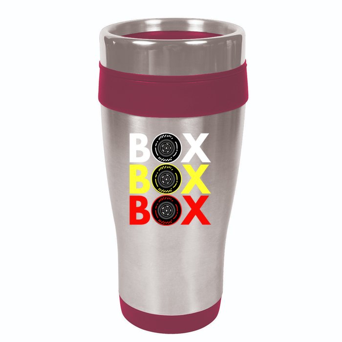 Formula Racing Car Box Box Box Radio Call To PitBox Car Race 16oz Travel Tumbler