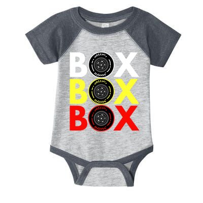 Formula Racing Car Box Box Box Radio Call To PitBox Car Race Infant Baby Jersey Bodysuit