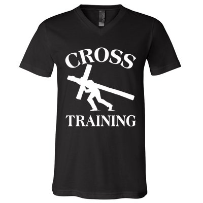 Funny Religous Cross Training V-Neck T-Shirt