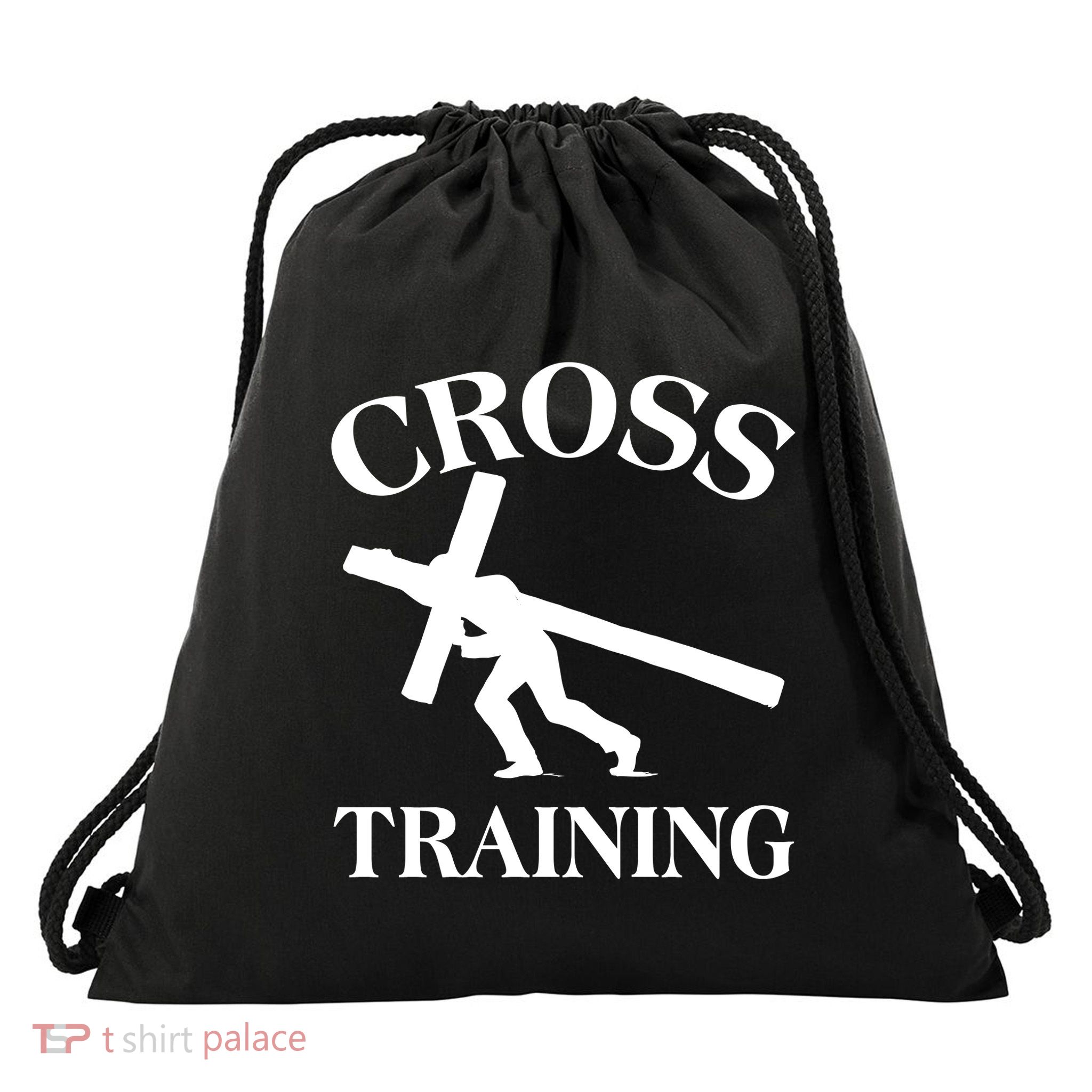 Funny Religous Cross Training Drawstring Bag