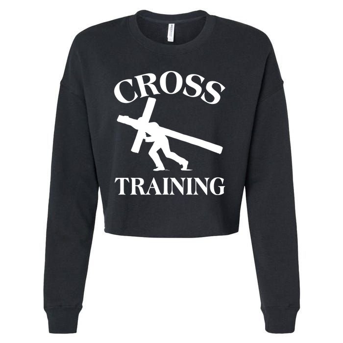 Funny Religous Cross Training Cropped Pullover Crew