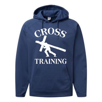 Funny Religous Cross Training Performance Fleece Hoodie