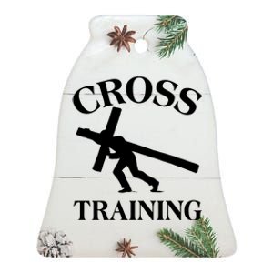 Funny Religous Cross Training Ceramic Bell Ornament