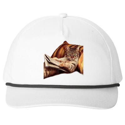 Funny Reading Cat Meme Internet Humor Book Snapback Five-Panel Rope Hat