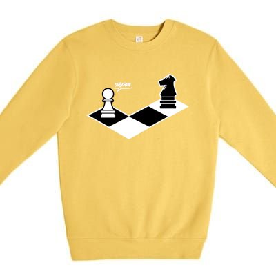 Funny Retro Chess Gift ChessPlayer Gift Premium Crewneck Sweatshirt