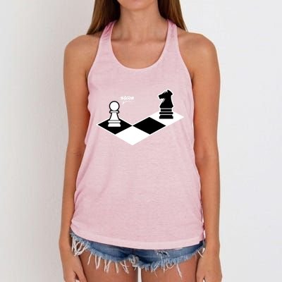 Funny Retro Chess Gift ChessPlayer Gift Women's Knotted Racerback Tank