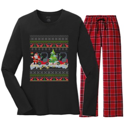 Formula Racing Car Christmas Tree Women's Long Sleeve Flannel Pajama Set 