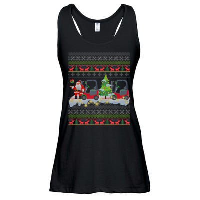 Formula Racing Car Christmas Tree Ladies Essential Flowy Tank