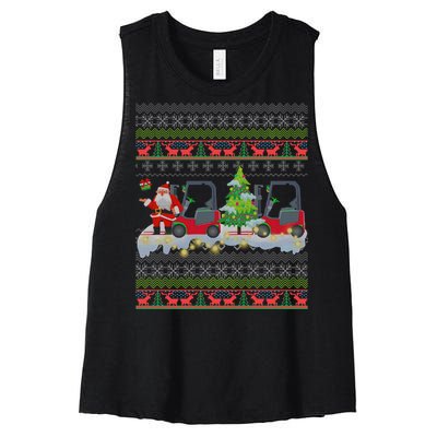 Formula Racing Car Christmas Tree Women's Racerback Cropped Tank