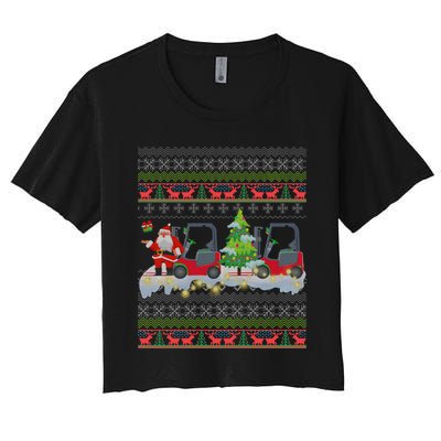 Formula Racing Car Christmas Tree Women's Crop Top Tee