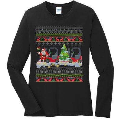 Formula Racing Car Christmas Tree Ladies Long Sleeve Shirt