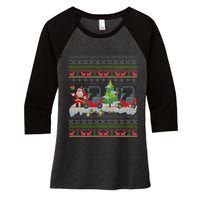 Formula Racing Car Christmas Tree Women's Tri-Blend 3/4-Sleeve Raglan Shirt