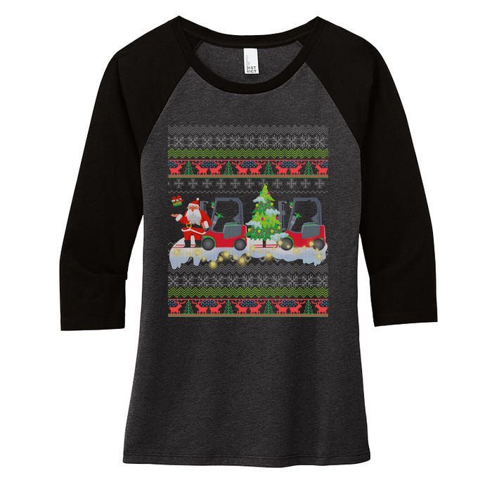 Formula Racing Car Christmas Tree Women's Tri-Blend 3/4-Sleeve Raglan Shirt