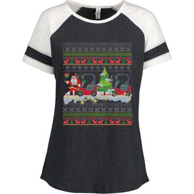 Formula Racing Car Christmas Tree Enza Ladies Jersey Colorblock Tee