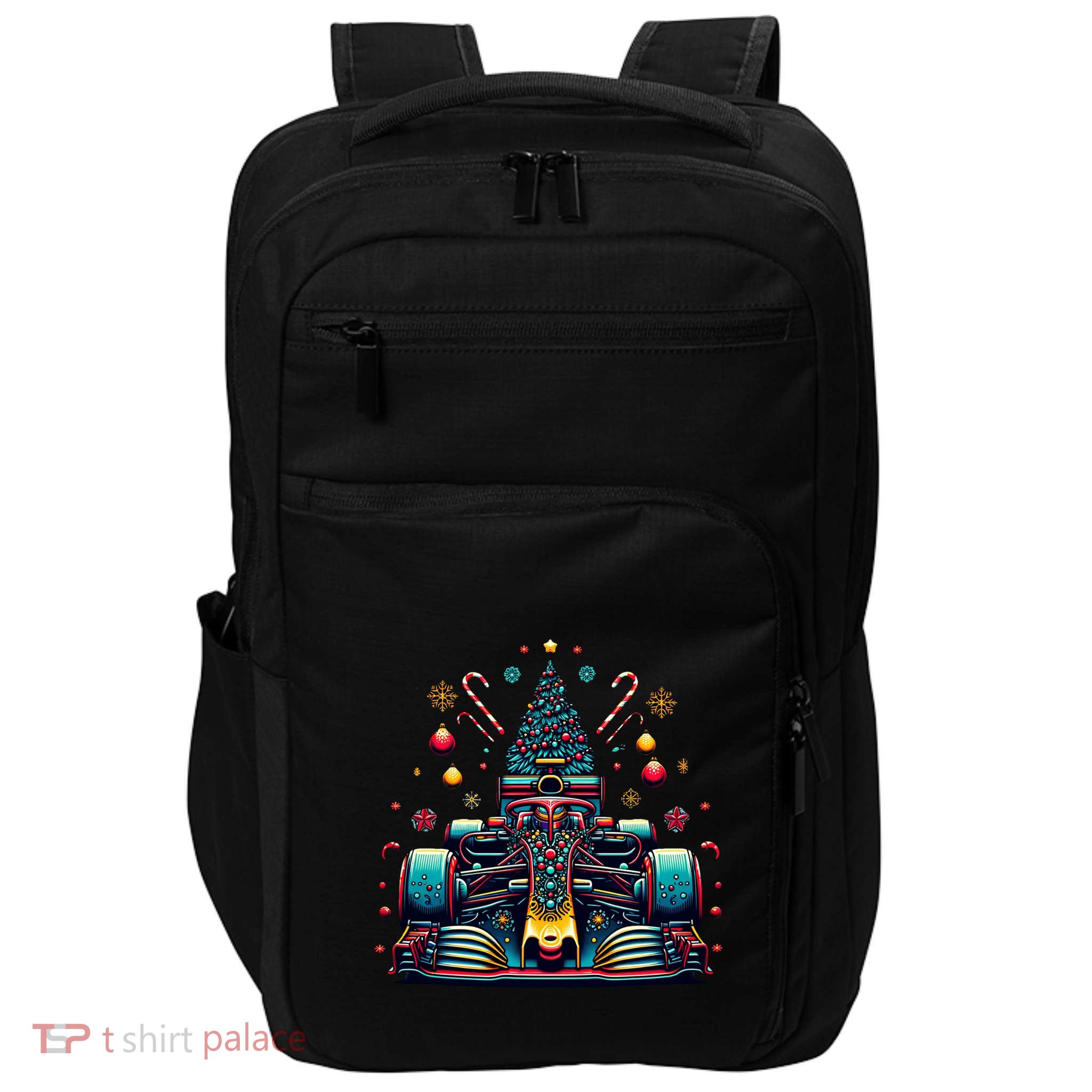 Formula Racing Car Christmas Tree Impact Tech Backpack