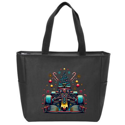 Formula Racing Car Christmas Tree Zip Tote Bag